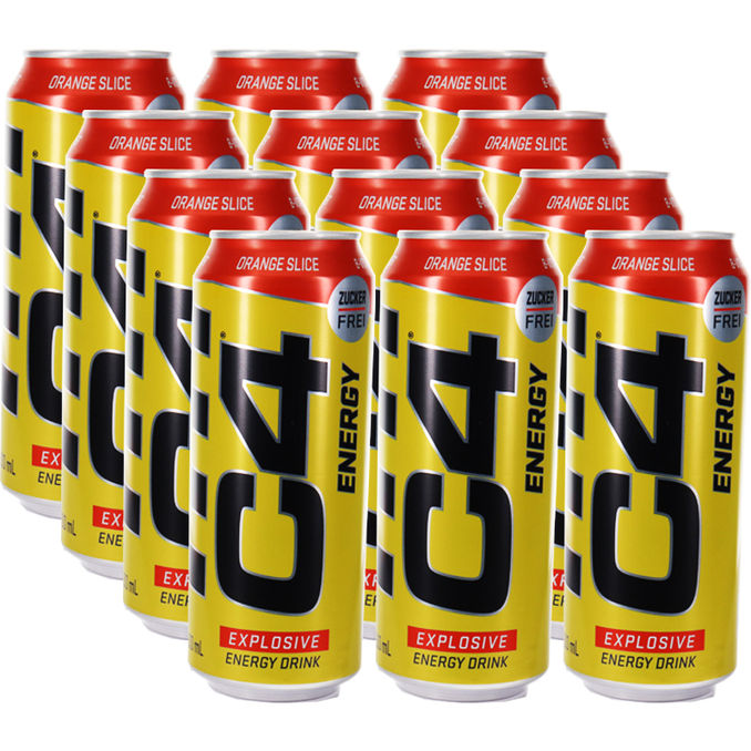 C4 Energy Energy Drink Orange Slice (zuckerfrei), 12er Pack (EINWEG) zzgl. Pfand